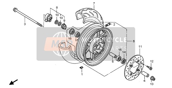 Honda NES150 2006 Ruota anteriore per un 2006 Honda NES150